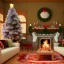 Placeholder: volumetric interior of old home with xmas tree is the background, painting of peter billingsley is a chubby kid with glasses, gripping a single Dark red soap bar, ((brown))argyle sweater,