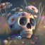 Placeholder: Kawaii 3d pixar rendering of cute skull with flowers, latest Unreal Engine technology, featuring depth-of-field, super-resolution, and megapixel visuals. The cinematic lighting is absolutely breathtaking, with anti-aliasing, FKAA, TXAA, and RTX graphics technology employed for stunning detail.