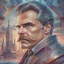 Placeholder: Best quality, masterpiece, ultra high definition,Futuristic, cyberpunk, Friedrich Nietzsche,Comic style