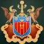 Placeholder: coat of arms of a city in a bay with an anchor and a kestrel, very detailed, high quality, octane render