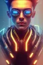 Placeholder: cyberpunk, head, men, portrai, tron