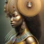 Placeholder: sango fantasy, fantasy magic, intricate, sharp focus, illustration, highly detailed, digital painting, concept art, matte, masterpiece head sexy Indonisian beauty black afro hair earth lady silver lizard head Egyptian princess pyramid