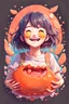 Placeholder: A detailed illustration Anime girl smiling crushed inside really darkorange fleshy stomach filled with digestive juices, t-shirt design, in the style of Studio Ghibli, pastel tetradic colors, 3D vector art, cute and quirky, fantasy art, watercolor effect, bokeh, Adobe Illustrator, hand-drawn, digital painting, low-poly, soft lighting, bird's-eye view, isometric style, retro aesthetic, focused on the character, 4K resolution, photorealistic rendering, using Cinema 4D, vector logo, vector art,