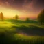 Placeholder: fregatt, green meadow, sunset, photorealistic, 8k