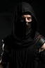 Placeholder: fantasy human fanatic cultist masked and with in a black vest