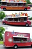 Placeholder: awesome looking food truck with many people lined up . Show the food truck fleet in the background.