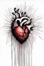 Placeholder: enigmatic depiction of a broken heart, hand drawn, emotional, surreal