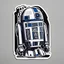 Placeholder: sticker style R2D2 from Star Wars, white border