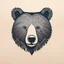 Placeholder: M shaped bear head combined with woods silhouette in background, letterpress style, minimalistic pencil art