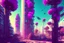 Placeholder: city, flowers, trees, sunny day, spring, sci-fi, cyberpunk influence