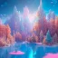 Placeholder: turquoise and pink landscape with multicolored crystals falling from the sky, blue lake, cascades, full of details, smooth, bright sunshine，soft light atmosphere, light effect，vaporwave colorful, concept art, smooth, extremely sharp detail, finely tuned detail, ultra high definition, 8 k, unreal engine 5, ultra sharp focus