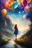 Placeholder: With enchanting eyes, she releases her dreams, Colorful balloons carried by gentle streams. Up to the sky, they soar with hopeful delight, In search of a star, to make her wish take flight. Imagination ignites as she gazes above, A world of possibilities, filled with love. Each balloon a messenger, carrying her desire, To touch the cosmos, to set her wish on fire. In her innocence, she believes in possibility, That a star will grant her wish with kindness and glee. With eyes full of wonder, sh