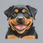 Placeholder: irresistibly cute puppy rottweiler face only, happy, realistic illustration