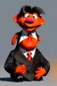 Placeholder: Waist up muppet Portrait, Kim Jong-un muppet doll, black suit, photo studio, red background, unreal engine 5, concept art, art station, god lights, ray tracing, RTX, lumen lighting, ultra detail, volumetric lighting, 3d.