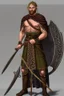 Placeholder: celtic spear warrior with cloak