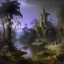Placeholder: A purple swamp near a haunted castle painted by Giovanni Battista Sassi