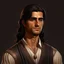 Placeholder: young tanned mediterranean nobleman with sharp features and long straight dark hair industrial era grimdark realistic