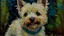 Placeholder: Portrait of west highland terrier dog in stile of Van Gogh