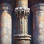 Placeholder: Heavy Timeworn Alinor Column with a pearl white viper wrapped around it, in Fauvism art style