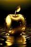 Placeholder: apple made of shiny gold under water