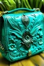 Placeholder: aux Tooled Leather Turquoise Floral