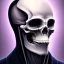 Placeholder: portrait of grim reaper, oil painting and spray