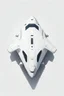 Placeholder: a minimalist white spaceship for a top-down view, 2D, video game, white background