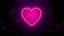 Placeholder: Romantic Valentine's Day backdrop with glowing pink neon heart and subtle sparkles floating on a dark violet background. High contrast design with a luxurious feel, professional, and space for text