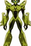 Placeholder: This new alien from the Ben 10 cartoon looks like an alien with an advanced and amazing appearance. He is distinguished by his slender and flexible body, which indicates his high alien capabilities. His skin appears light blue, adding to his feral character