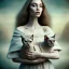 Placeholder: Single image: A Very Beautiful pretty dreamy Lady holding elegant Sphynx-like Siamese cat in eerie beautiful landscape art by Anka Zhuravleva, Sandy Welch, Jane Small, Aliza Razell, Eduard Veith, Joel Robison, Mikhail Vrubel, Ferdinand Hodler, Christoffer Relander, William Timlin, Charles Rennie Mackintosh, John Lowrie Morrison, Sidney Nolan. 3/4 Headshot, Volumetric lighting, 3d, mixed media, Best quality, crisp quality