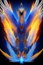 Placeholder: blue phoenix flaming wings, balanced, beautiful, smooth, flying, graceful