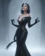 Placeholder: old evil queen in black leather gown, femme fatale, volouptous, busty, cleavage, angry, emperious, 8k resolution concept art portrait by Greg Rutkowski,