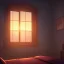 Placeholder: cama, amanecer, ventana, oscuro