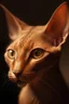 Placeholder: Portrait of alien with auburn fur small ears cat eyes long narrow muzzle