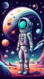 Placeholder: space cartoon stylized. retrow