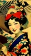 Placeholder: Pinup art from japanese style 1900 movie.