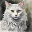 Placeholder: Um gato preto peludo num cesto, Watercolor, trending on artstation, sharp focus, studio photo, intricate details, highly detailed, by greg rutkowski