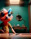 Placeholder: Room scene with color hair monster, Wes Anderson style, realistic photo, sweet, concept art, smooth, unreal engine 5, god lights, ray tracing, RTX, lumen lighting, ultra detail, volumetric lighting, 3d.