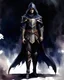 Placeholder: Watercolour painting character full body portrait of a half elf male shadow sorceror, dark armour and hood, smirk, creepy, charismatic, handsome, very dark shadowy background, full legs, creepy dark colours --ar 3:4 --v 6.1