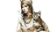 Placeholder: Illustrate a captivating image of a girl resembling Cleopatra, holding a cat, against a white background. Specify a hand-drawn style with strokes, emulating the Paleolithic art style. Ensure the composition captures the essence of ancient artistry, creating a visually unique and evocative scene depicting the girl and her feline companion.