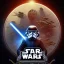 Placeholder: logo with only the letters 'STAR WARS', atmospheric, intricate, epic fantasy, ornate, 3D, cinematic lightning