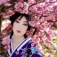 Placeholder: close up of stunning, gorgeous Japanese woman in traditional kimono with intricate flowers and jewels in hair surrounded by cherryblossoms nd mist, 8k, high-quality, ultrafine-detail, intricate, detailed matte, digital art, brian froud, howard lyon, anna dittmann, Greg Rutowski, alphonse mucha