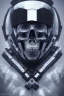 Placeholder: All black Russian soldier, high tech skull special forces helmet, diamond helmet, white smoke, dark, rage, sorrow, high definition, ultra 8 k, volumetric lighting, blue fire, fog