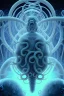 Placeholder: Spiritual being with Tentacles over human Head creating reality around, wrapping Tentacles around Human, Dimethyltryptamine