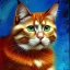 Placeholder: Portrait of a cat by Van Gogh