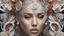 Placeholder: complex 3d render ultra detailed of a beautiful porcelain profile kim kardashians face , biomechanical cyborg, analog, 150 mm lens, beautiful natural soft rim light, big leaves and stems, roots, fine foliage lace, colorful details, massai warrior, Alexander Mcqueen high fashion haute couture, pearl earring, art nouveau fashion embroidered, steampunk, intricate details, mesh wire, mandelbrot fractal, anatomical, facial muscles, cable wires, microchip, elegant, hyper realistic, ultra detailed, oct