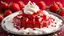 Placeholder: A mountain of vanilla ice with strawberry topping