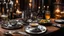 Placeholder: 142857, delightful, sensitive, delicious food, banquet, pewter tankards and pewter plates, pewter mugs, pewter cups, beer, ale, confident, night, darkness, architecture, filled with delicious food, award-winning photograph, beautiful composition, chiascuro