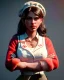 Placeholder: waitress woman with muppet mask that covers her entire head, concept art, retro style, smooth, unreal engine 5, god lights, ray tracing, RTX, lumen lighting, ultra detail, volumetric lighting, 3d.