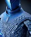 Placeholder: Blue crystalised armour ,Eerie, otherworldly, magnificent, majestic, highly intricate, Realistic photography, incredibly detailed, ultra high resolution, 8k, complex 3d render, cinema 4d.